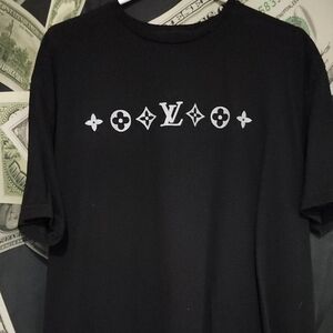Louis Vuitton Black Designer Logo T-Shirt